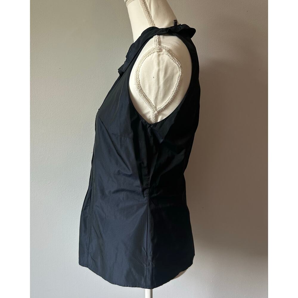 Vince Black and Blue Metallic Peplum Office Career Wear Blouse Size 8 - Picture 4 of 8
